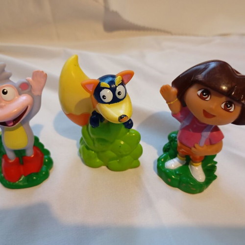 Vintage Dora the Explorer Figures set of 3 used, Mattel Viacom 2003