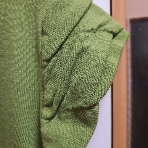 Esthis women's blouse with pleated sleeves, 100% merino wool, like new