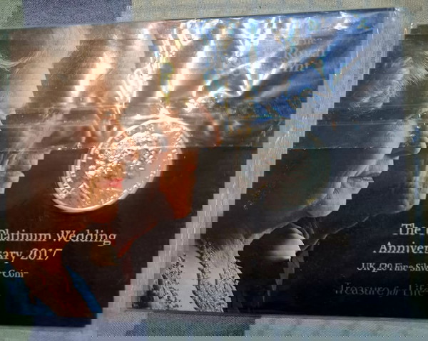 PROOF ΣΥΛΛΕΚΤΙΚΟ ΑΣΗΜΕΝΙΟ 20£ 2017 THE PLATINUM WEDDING ANNIVERSARY!