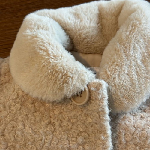 Mayoral girls' coat 2 years like new, beige bouclé
