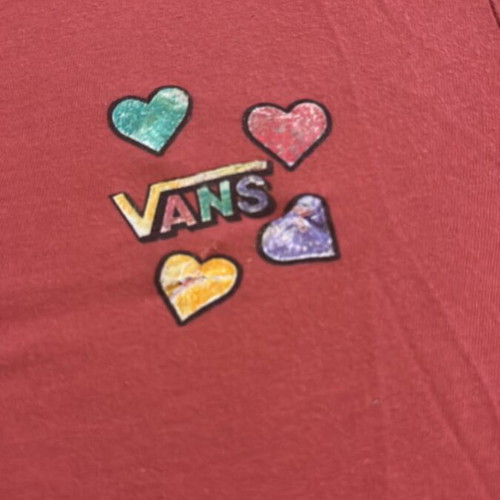 Vans t-shirt used for girls 10-12 years pink with hearts