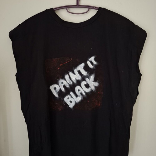Rock T-shirt painted by me, like new, black, size S