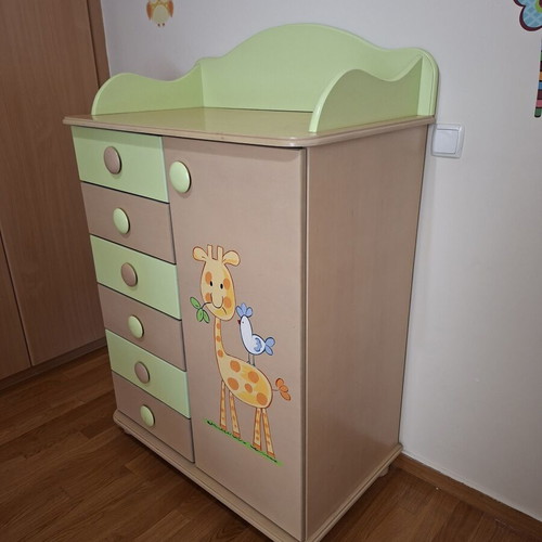 Baby bed and children's wardrobe set