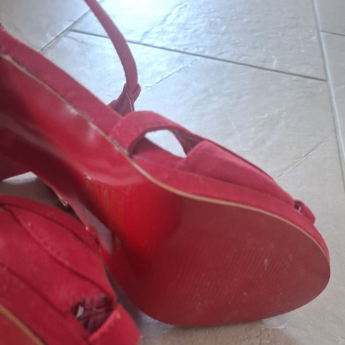 Celebrity Red Suede Sandals like new, size 39-40