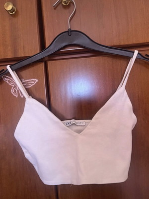 Zara crop top, white, size S
