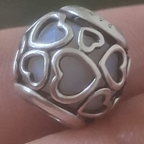 Pandora Charm Open Your Heart with Lilac Crystal, like new