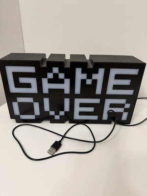 Φωτιστικό Game Over LED σαν καινούργιο, USB pixel gaming διακόσμηση