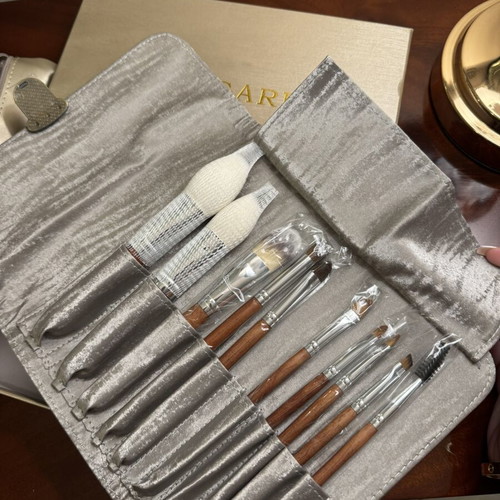 Bvlgari makeup brushes set of 10 with natural hair, new