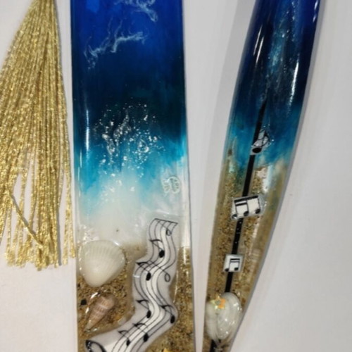 Handmade pen and bookmark set sea theme, new