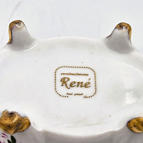 Rene porcelain jewelry box with flowers used