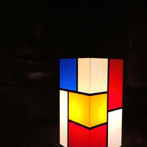 Floor Lamp Homage to Mondrian LED New, Premium Plexiglass Design