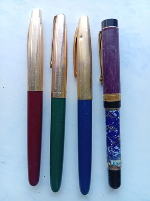 Pens used, set of four