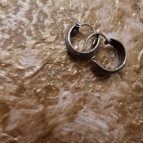 Silver earrings used