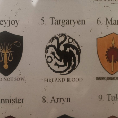 Game of Thrones canvas new with Westeros houses and mottos