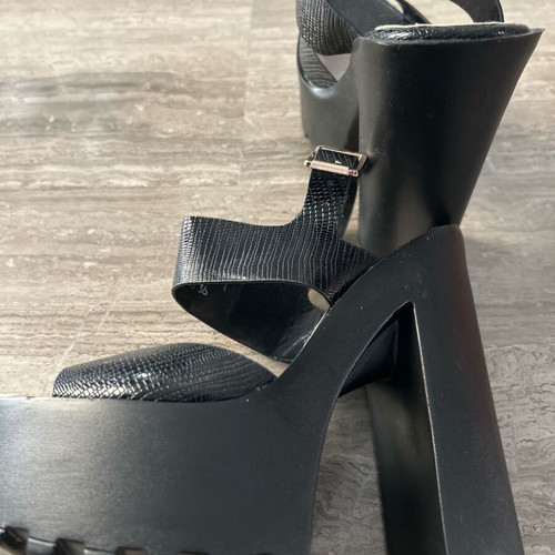 Black high sandals used size 36, 14.5 cm heel