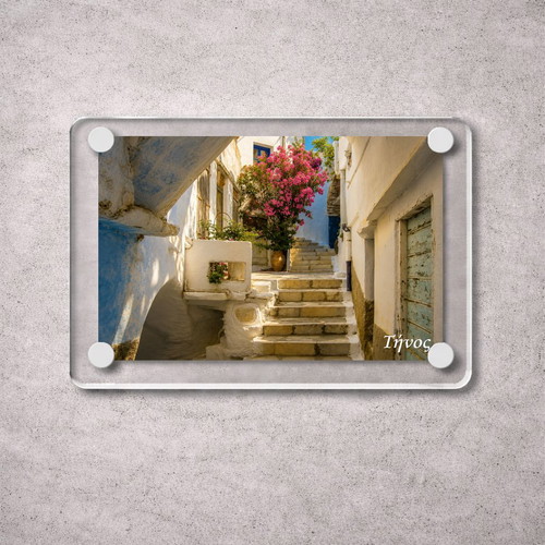 Acrylic fridge magnet 6x9cm – Tinos, Greek Summer collection