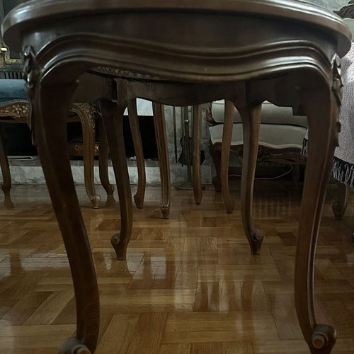 Oval handmade Louis XV style coffee table