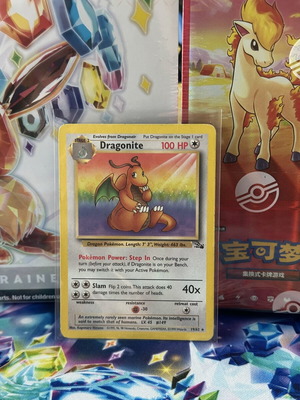 Dragonite Fo 19/62 vintage used Pokemon card