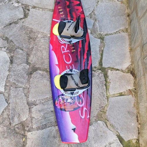 Kite-surf/wake-board used with bindings