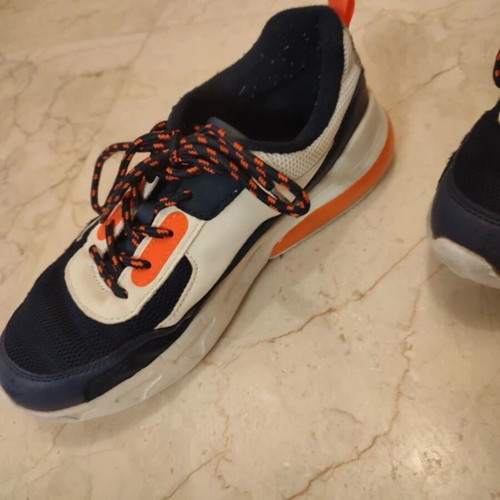 Sneakers with LED Lights, size 36, navy white orange
