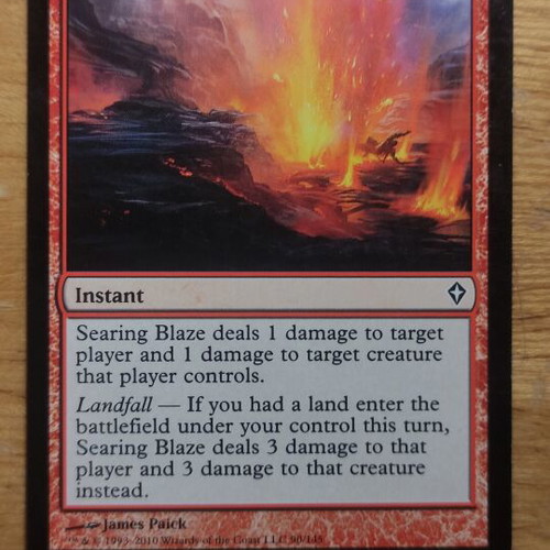 Searing Blaze Magic the Gathering card used, Worldwake
