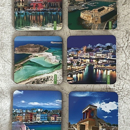 Coaster set new, traditional Cretan souvenir design