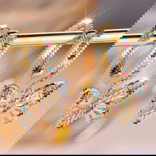 Σκουλαρίκια πεταλούδες πολύχρωμα καινούργια