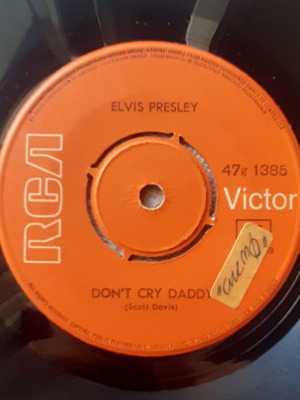 Elvis Presley Don't Cry Daddy / Rubberneckin' 7" сингъл, RCA Victor, 1969