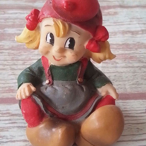 Vintage porcelain figure girl Garden Pixie used