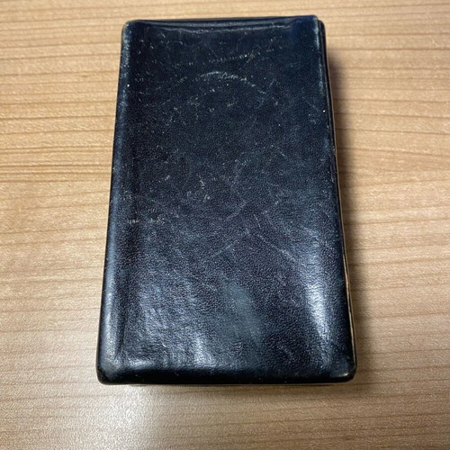 Collectible black leather cigarette case from 1970-80 like new