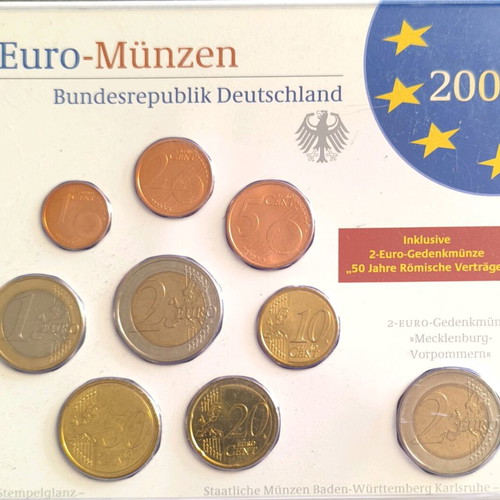 Official Germany 2007 coin set new with commemorative 2€