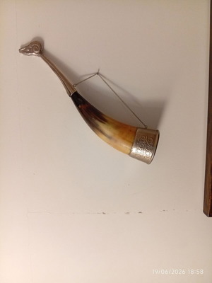 Traditional Russian Wine Cup from Bull Horn, like new, 1930s