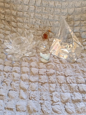 Set of decorative glass and crystal items like new, vintage