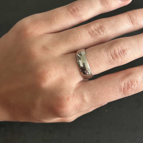 Steel ring new, silver color, stainless