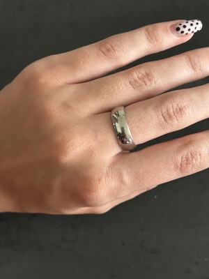 Steel ring new, silver color, stainless