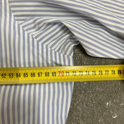 Ralph Lauren light blue and white pinstripe long sleeve shirt, XL, 2 pockets