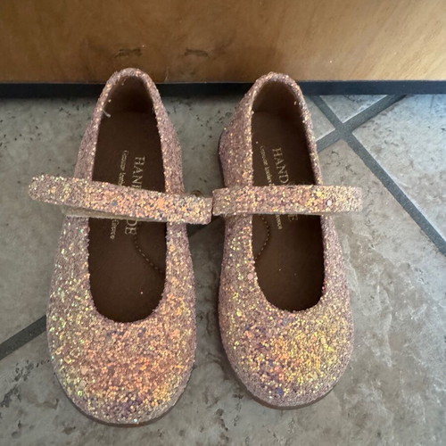 Children's ballerina shoes with glitter like new, handmade, size 22
