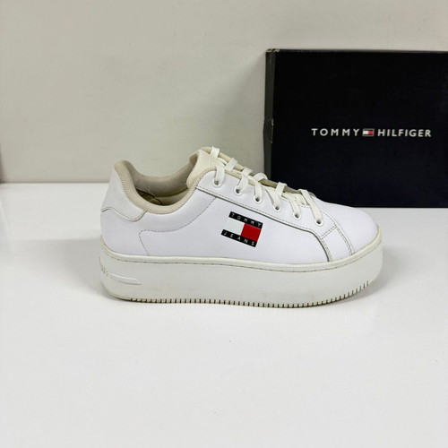 Tommy Jeans Flatform Essential sneakers used, size 39, white