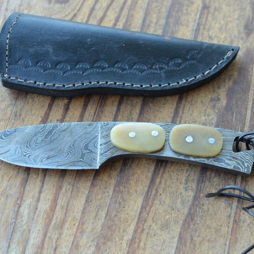 Damascus handmade hunting knife with camel bone handle, Eagle Collection 0920