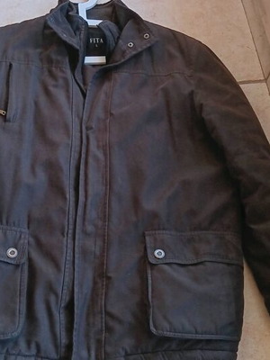 Men's jacket khaki brown used size L with broken inner zipper