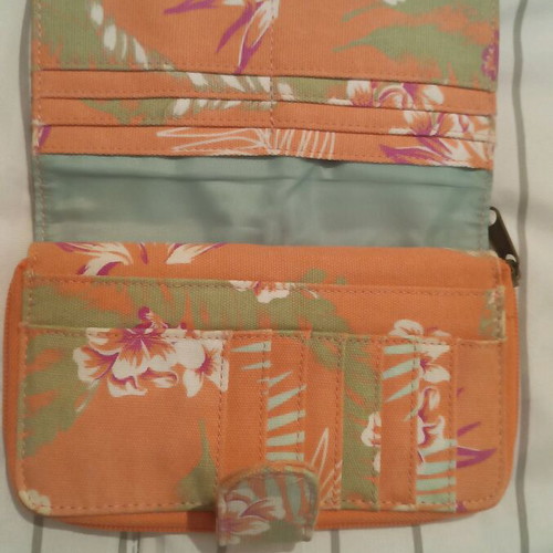 Dakine women's wallet like new, green and orange