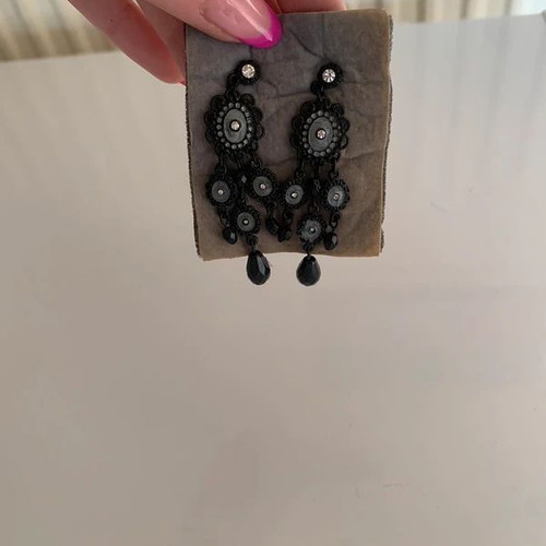 Vintage jewelry set with chandelier earrings and statement ring
