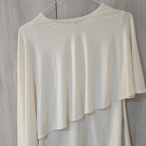 H&M blouse with overlay in cape style new, white, size L