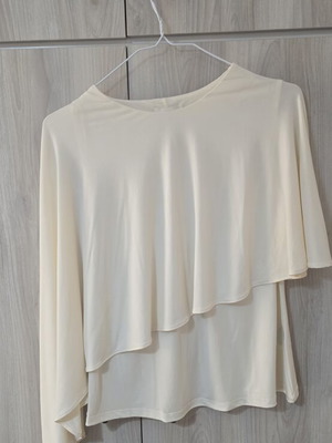 H&M blouse with overlay in cape style new, white, size L