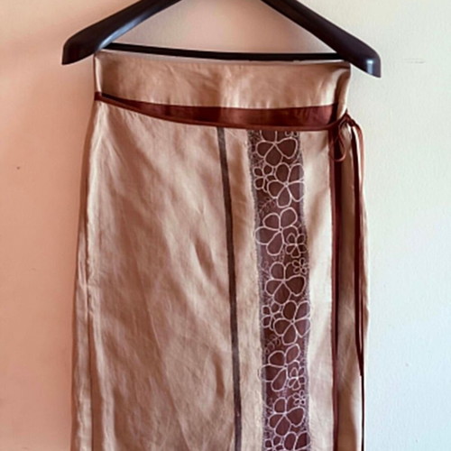 Naf Naf Linen Dress size 38 like new, beige and brown
