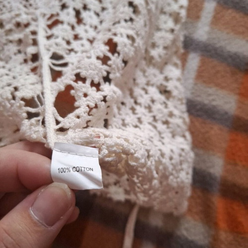 Knitted cream cardigan like new, size XL, 100% cotton