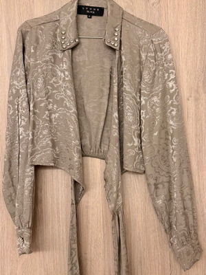 Lynne Cropped Shirt New, Size XS/S, Gray Beige
