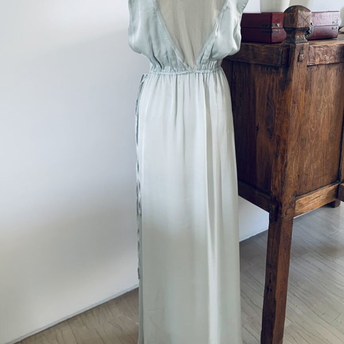 Ioanna Kourbela dress new, size M, aqua satin and cotton mesh