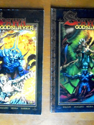 Spawn Godslayer comics used, two issues with different covers