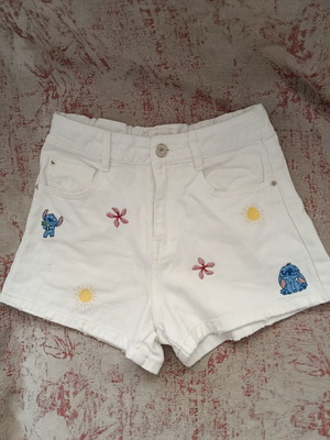 Zara jean shorts like new, size 11-12 years, with Stitch
